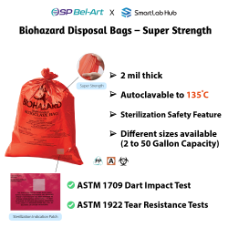 Túi đựng chất thải sinh học Bel-Art Biohazard Disposal Bags - Super Strength