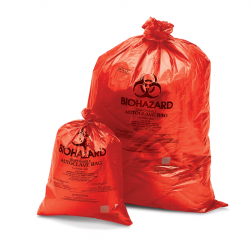 Túi rác sinh học có nhãn/hiển thị khử trùng Bel-Art Red; dày 1.5mil, sức chứa 20-30 Gallon, Polypropylene (Hộp 200 cái)