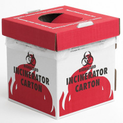 Bel-Art Cardboard Biohazard Incinerator Cartons; Benchtop Model (Pack of 6)