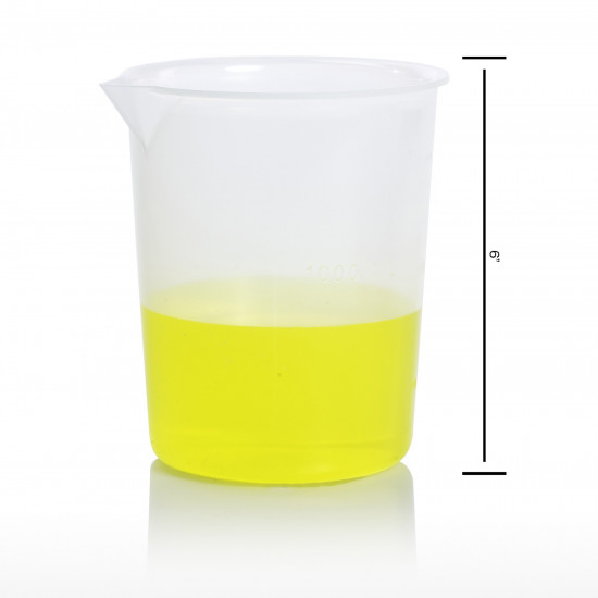 Bel-Art Graduated Griffin Low-Form 1,000ml Beakers; Polypropylene, 200ml Graduation (Pack of 3)