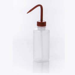 Bel-Art Narrow-Mouth 250ml (8oz) Polyethylene Wash Bottles; Red Polypropylene Cap, 28mm Closure (Pack of 6)