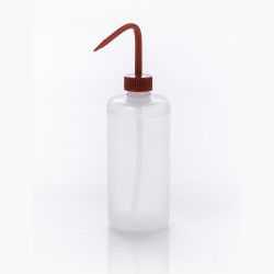Bel-Art Narrow-Mouth 500ml (16oz) Polyethylene Wash Bottles; Red Polypropylene Cap, 28mm Closure (Pack of 6)