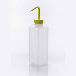 Bel-Art Narrow-Mouth 1000ml (32oz) Polyethylene Wash Bottles; Yellow Polypropylene Cap, 38mm Closure (Pack of 4)