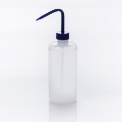 Bel-Art Narrow-Mouth 500ml (16oz) Polyethylene Wash Bottles; Blue Polypropylene Cap, 28mm Closure (Pack of 6)