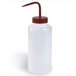 Bel-Art Wide-Mouth 1000ml (32oz) Polyethylene Wash Bottles; Red Polypropylene Cap, 53mm Closure (Pack of 4)