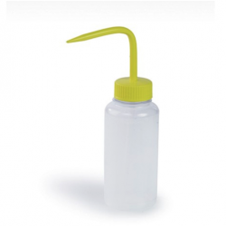 Bel-Art Wide-Mouth 250ml (8oz) Polyethylene Wash Bottles; Yellow Polypropylene Cap, 38mm Closure (Pack of 6)