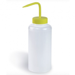 Bel-Art Wide-Mouth 1000ml (32oz) Polyethylene Wash Bottles; Yellow Polypropylene Cap, 53mm Closure (Pack of 4)