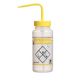 Bình tia miệng rộng van an toàn Bel-Art 500ml (16oz); nhãn 2 màu Isopropanol; Polyethylene, nắp Polypropylene màu vàng (Bộ 3 bình)