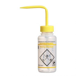 Bình tia miệng rộng van an toàn Bel-Art 250ml (8oz); nhãn 2 màu Isopropanol; Polyethylene, nắp Polypropylene màu vàng (Bộ 3 bình)