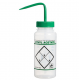 Bình tia miệng rộng Bel-Art 500ml (16oz) Polyethylene nhãn an toàn 2 màu Ethyl Acetate, nắp xanh lá Polypropylene (Bộ 6 bình)