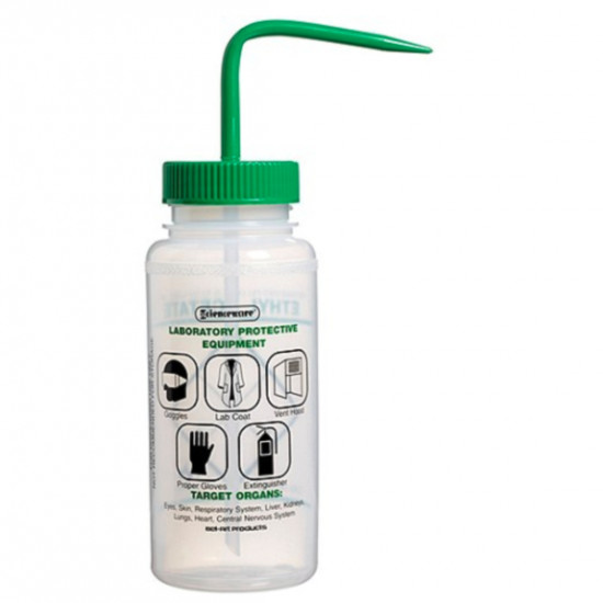 Bình tia miệng rộng Bel-Art 500ml (16oz) Polyethylene nhãn an toàn 2 màu Ethyl Acetate, nắp xanh lá Polypropylene (Bộ 6 bình) Bình tia miệng rộng Bel-Art 500ml (16oz) Polyethylene nhãn an toàn 2 màu Ethyl Acetate, nắp xanh lá Polypropylene (Bộ 6 bình)