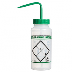 Bình tia miệng rộng Bel-Art 1000ml (32oz), nhãn an toàn 2 màu Methyl Ethyl Ketone; Polyethylene, nắp Polypropylene xanh lá (Bộ 6 bình)