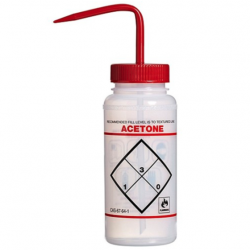 Bình tia miệng rộng Bel-Art 1000ml (32oz), nhãn an toàn 2 màu Acetone; Polyethylene, nắp Polypropylene màu đỏ (Bộ 6 bình)