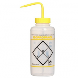 Bình tia miệng rộng Bel-Art 1000ml (32oz), nhãn an toàn 2 màu Isopropanol; Polyethylene, nắp Polypropylene màu vàng (Bộ 6 bình)