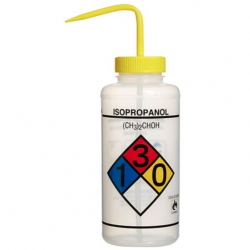 Bình tia miệng rộng Bel-Art 1000ml (32oz) nhãn an toàn 4 màu Isopropanol; Polyethylene; nắp Polypropylene màu vàng (Bộ 4 bình)