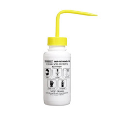 Bình tia miệng rộng van an toàn Bel-Art 250ml (8oz) Right-to-Know nhãn 4 màu Sodium Hypochlorite (Bleach) ; Polyethylene; nắp Polypropylene màu vàng (Bộ 4 bình)