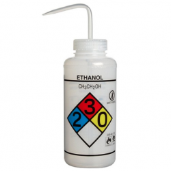 Bình tia miệng rộng van an toàn Bel-Art 1000ml (32oz) Right-to-Know nhãn 4 màu Ethanol; Polyethylene; nắp Polypropylene trong suốt (Bộ 2 bình)