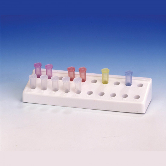Bel-Art Microcentrifuge Tube Rack; For 1.5ml Tubes, 20 Places Bel-Art Microcentrifuge Tube Rack; For 1.5ml Tubes, 20 Places