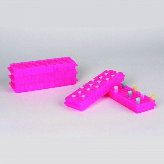 Bel-Art Reversible PCR and Microcentrifuge Tube Rack; For 0.2ml or 1.5-2.0ml Tubes, 80 Places, Pink (Pack of 5) (NGƯNG SẢN XUẤT) Bel-Art Reversible PCR and Microcentrifuge Tube Rack; For 0.2ml or 1.5-2.0ml Tubes, 80 Places, Pink (Pack of 5) (NGƯNG SẢN XUẤT)