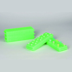 Bel-Art Reversible PCR and Microcentrifuge Tube Rack; For 0.2ml or 1.5-2.0ml Tubes, 80 Places, Fluorescent Green (Pack of 5)