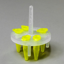 Bel-Art ProCulture Round Microcentrifuge Floating Bubble Rack; For 1.5ml Tubes, 8 Places, Fits in 400ml Beakers
