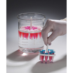 Bel-Art Round Microcentrifuge Floating Racks; For 1.5ml Tubes, 8 Places, Fits in 400ml Beakers (Pack of 4)