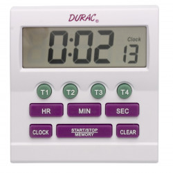 Bel-Art, H-B DURAC 4-Channel Electronic Timer and Clock with Certificate of Calibration