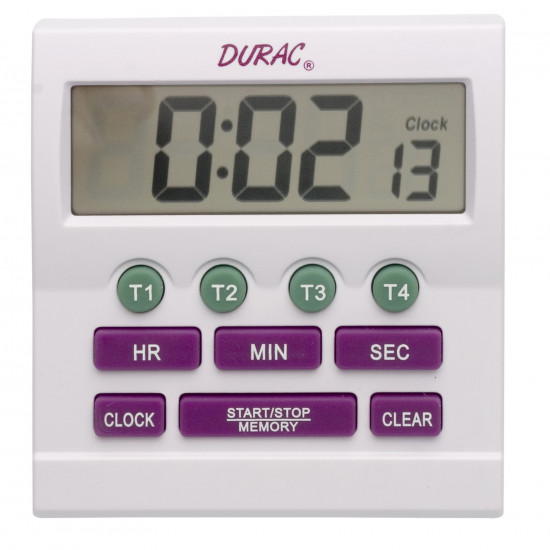 Bel-Art, H-B DURAC 4-Channel Electronic Timer and Clock with Certificate of Calibration