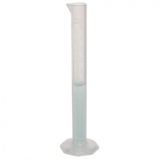 Bel-Art Single Scale 10ml Polypropylene Graduated Cylinder; 0.1ml Graduation