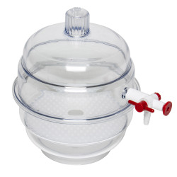 Bel-Art "SPACE SAVER" Polycarbonate Vacuum Desiccator with Clear Polycarbonate Bottom; 0.09 cu. ft.