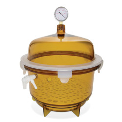 Bel-Art Lab Companion Amber Polycarbonate Round Style Vacuum Desiccator; 20 Liter