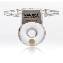 Bel-Art Clear Polycarbonate Flow Indicator; 3 x 2¼ in., for ¼ to ⅜ in. I.D. Tubing 