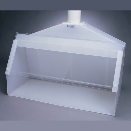Tủ hút bằng nhựa Polypropylene được chế tạo bởi Bel-Art với tấm chắn acrylic; 48 x 24 x 36 inch.
