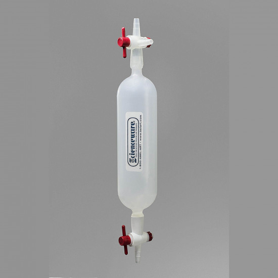 Bel-Art Polypropylene Gas Sampling Bulb with Stopcock End and 3-Way Stopcock End, 250cc