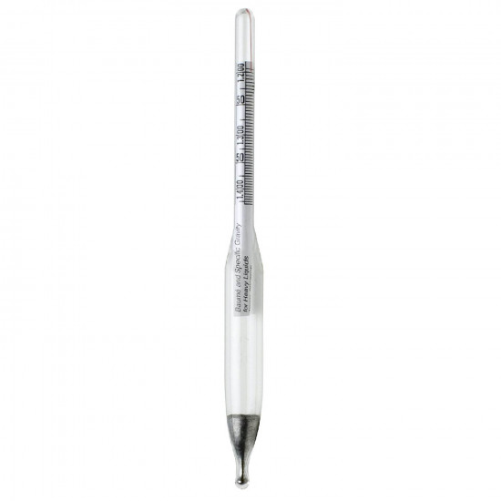 Bel-Art H-B DURAC 1.000/1.225 Specific Gravity and 0/25 Degree Baume Dual Scale Hydrometer for Liquids Heavier Than Water