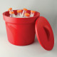 Bel-Art Magic Touch 2 High Performance Red Ice Bucket; 4.0 Liter, With Lid