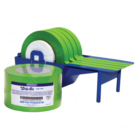 Bel-Art Write-On Green Label Tape; 40yd Length, ³/₄ in. Width, 3 in. Core (Pack of 4)