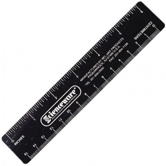 Bel-Art Fluorescent Ruler; Metric/English Scale, 15cm, 6 in.