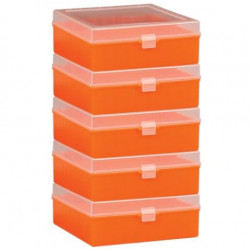 Bel-Art 100-Place Plastic Freezer Storage Boxes; Orange (Pack of 5)