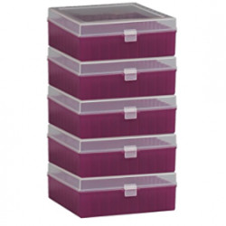 Bel-Art 100-Place Plastic Freezer Storage Boxes; Purple (Pack of 5)