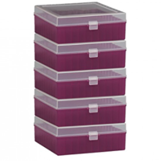 Bel-Art 100-Place Plastic Freezer Storage Boxes; Purple (Pack of 5)