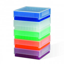 Bel-Art 81-Place Plastic Freezer Storage Boxes; Blue (Pack of 5)