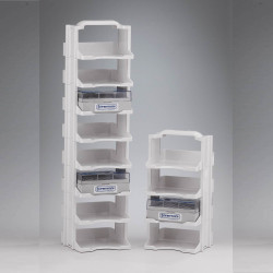 Bel-Art Cryo Tower Storage System; 4 Levels, Plastic, 6 x 6 x 11¹³⁄₁₆ in.