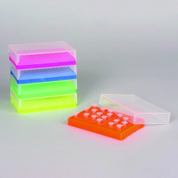Bel-Art PCR Rack; For 0.2ml Tubes, 96 Places, Assorted Colors (Pack of 5)