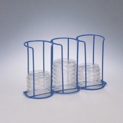 Bel-Art Poxygrid 60mm Contact Plate/Petri Dish Rack; 3¼ x 9⅝ x 5½ in., 30 Places