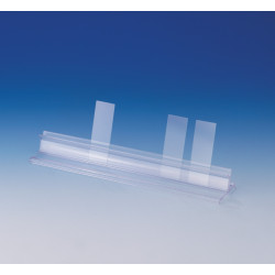 Bel-Art 10-Place Microscope Slide Holder Strip; 10 x 2 x 1¼ in., Plastic