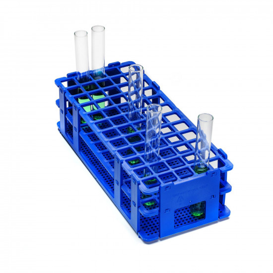 Khay đựng ống nghiệm Bel-Art No-Wire Test Tube Rack; dành cho ống 13-16mm, 60 vị trí, màu xanh dương