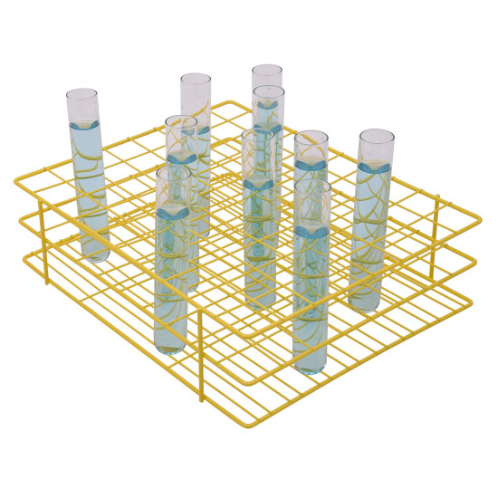 Bel-Art Poxygrid Test Tube Rack; For 20-25mm Tubes, 80 Places, Yellow