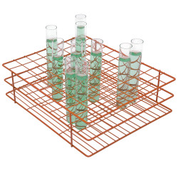 Bel-Art Poxygrid Test Tube Rack; For 20-25mm Tubes, 80 Places, Orange