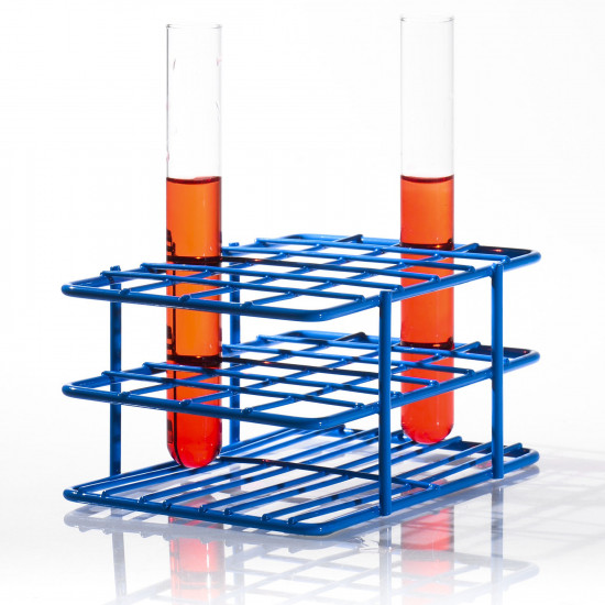 Bel-Art Poxygrid “Half-Size” Test Tube Rack; For 13-16mm Tubes, 24 Places, Blue